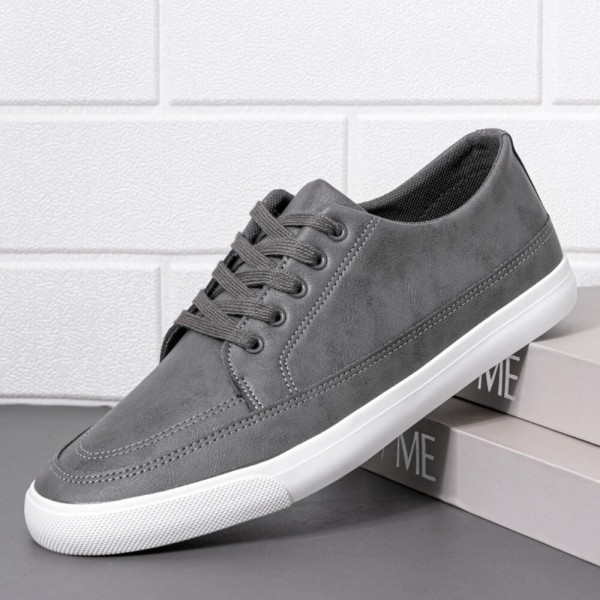 Men Breathable Soft Thick Bottom Vintage Solid Lace Up Comfy Casual Shoes 