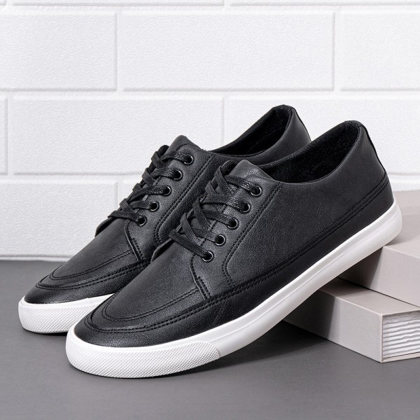 Men Breathable Soft Thick Bottom Vintage Solid Lace Up Comfy Casual Shoes 