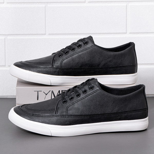 Men Breathable Soft Thick Bottom Vintage Solid Lace Up Comfy Casual Shoes 