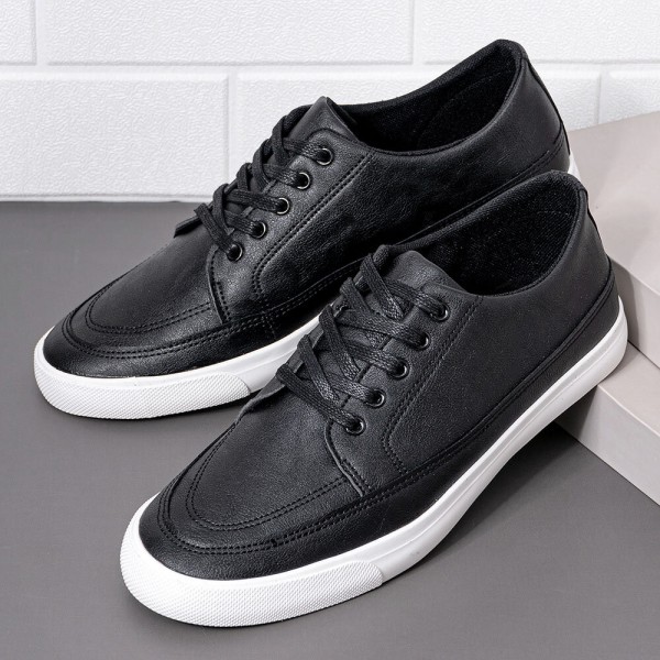 Men Breathable Soft Thick Bottom Vintage Solid Lace Up Comfy Casual Shoes 