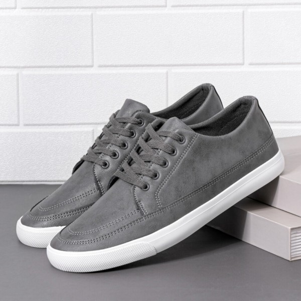 Men Breathable Soft Thick Bottom Vintage Solid Lace Up Comfy Casual Shoes 