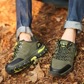 Men Non Slip Soft Sole Lace Up Comfy Outdoor Sports Casual Hiking Shoes