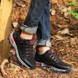 Men Non Slip Soft Sole Lace Up Comfy Outdoor Sports Casual Hiking Shoes