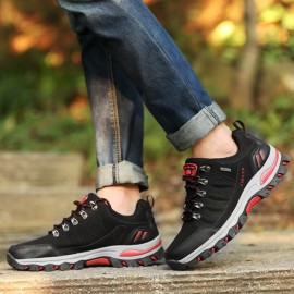 Men Non Slip Soft Sole Lace Up Comfy Outdoor Sports Casual Hiking Shoes