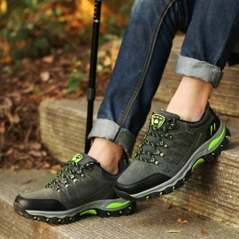 Men Non Slip Soft Sole Lace Up Comfy Outdoor Sports Casual Hiking Shoes