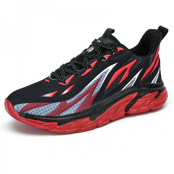 Men Breathable Lace-Up Embossed Casual Running Sneakers Dad Shoes 