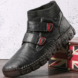 Men Non-slip Wear Resistant Hook Loop Warm High-top Casual Hand Stitching Ankle Boots