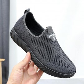 Men Breathable Fabric Non Slip Comfy Sole Slip On Old Peking Casual Shoes