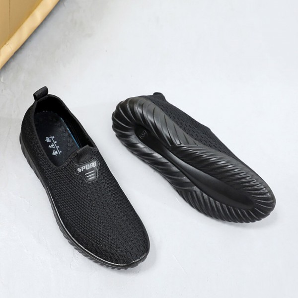 Men Breathable Fabric Non Slip Comfy Sole Slip On Old Peking Casual Shoes 