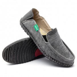 Men Washed Canvas Comfy Breathable Slip On Casual Shoes