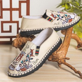 Men Canvas Breathable Non Slip Soft Bottom Comfy Casual Linen Shoes